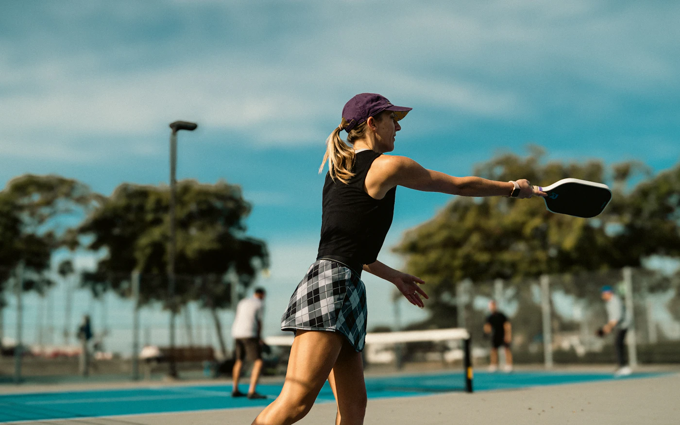 An outdoor court at a racquet sports club