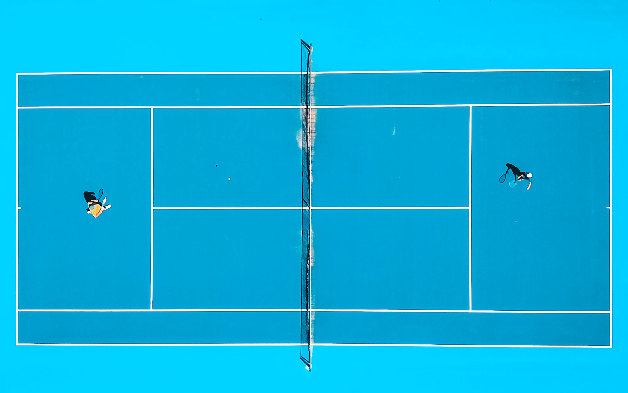 Courts from above at golden hour